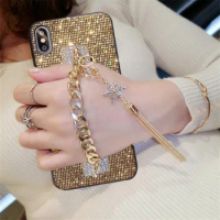 Fashion Glitter Diamond Wristband Sequin Case For Xiaomi Redmi Note 10 Pro Note 9 Note 8 Note 7 9A 9T 9C 10a redmi note11s Cover