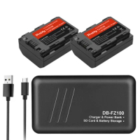 2600mAh NP-FZ100 NPFZ100 NP FZ100 Battery and Charger Case power bank for Sony A7 III, Sony Alpha A7R III, A7R IV, A9, A6600