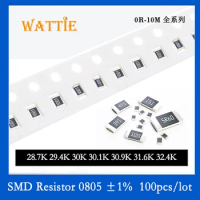SMD Resistor 0805 1% 28.7K 29.4K 30K 30.1K 30.9K 31.6K 32.4K 100PCS/lot chip resistors 1/8W 2.0mm*1.2mm