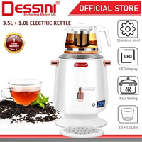 DESSINI ITALY Cerek Elektrik Keluli Tahan Karat Kawalan Suhu Pemutus Automatik Jug Pemanas Air Teko 