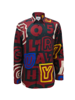 เสื้อเชิ้ตผู้ชาย คอปก แขนยาว DAC7201S4MR - แดง