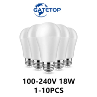 LED high power bulb A60 100V-240V E27 B22 18W 100LM/W 3000K/4000K/6000K super bright warm white light for mall home lighting