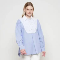 Kamilaa by Itang Yunasz Blouse Stacey Royal Blue L