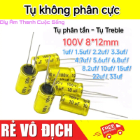 (Giá 5 Cái) Tụ không phân cực Tụ Treble 8*12mm 100V 1uf...33uf Diy -