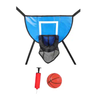 Mini Trampoline Basketball Hoop for Kids with Ball Pump Breakaway Rim for Safety Dunking Basketball Hoop for Trampoline