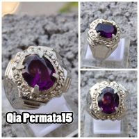 Cincin batu permata kecubung Wulung cating