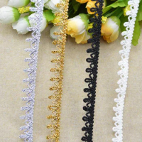 5Meters Wave Trim Sewing Lace White Gold Centipede Braided Lace Ribbon Home Party Decoration DIY Clothes Curve Lace Accessories