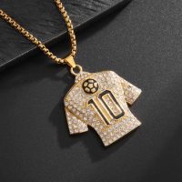 Fashionable and Creative Football No. 10 Jersey Men's Necklace Charming Football Lovers Accessories Women's Jewelry Gifts