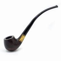 Ebony Wood Pipe Smoking Bent Type Pipes Accessories Carving Pipe Smoke Tobacco Cigarette Oil Filter Acrylic Holder Pipes