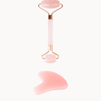 brushworks HD Rose Quartz Resin Roller & Gua Sha