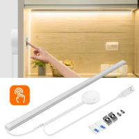 USB LED Cabinet Light 5V Penetrable Wood Mirror Motion Sensor Touch Dimmer Switch Kitchen Cabinet Wardrobe Showcase Backlight