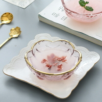 燒仙草玻璃碗透明浮雕家用日式可愛創意水果甜品點心冰激凌糖水碗