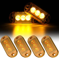 12V 24V Amber Orange LED Side Marker Light Turn Signal Light Warning Lamp Waterproof Trailer Truck Lorry Replacement Accessories