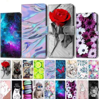 PU Leather Phone Case For Huawei Y5 Y6 2017 Y7 Y9 Prime 2018 2019 Flip Wallet Book Style Painted Cover