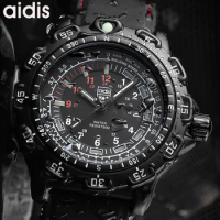 ADDIES Waterproof Military Quartz Watches Luminous Chronograph Stop Watch Luxury Silicagel Strap Luminous tube Diving Men Watch