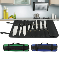 廚刀收納包日式卷筒手提刀袋牛津布便攜式西餐廚師刀包工具包藍色