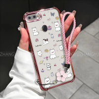 Sarung Telefon, untuk OPPO A5S, A12, A7, F9 Pro, F7, F5, Rekaan Anjing Comel, Anti Jatuh, TPU Siliko