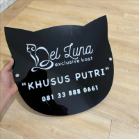 Nomor Rumah Akrilik Custom Lucu Bentuk Kucing Papan Nama Akrilik