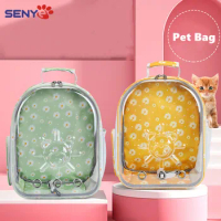 Small Daisy Transparent Pet Bag Cat Bag Pet Space Bag Outing Carrying Bag Cat Supplies Kitten Bag Portable Pet Supplies For Cats