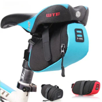 Mountain Bike Saddle Bag With Tail Light Road Bicycle Seat Cushion Tail Rear Pouch Folding Outdoor Riding Accessories Waterproof