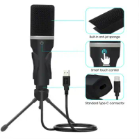 USB Microphone Lightweight Condenser Microphone Audio Accessories Prevent Blow-out Practical USB Gaming PC Microphone