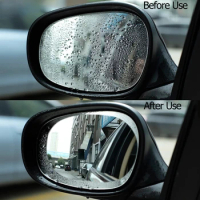 Anti Fog Car Sticker Car Mirror Window Clear Film Car Rearview Mirror Protective Film Waterproof 2 Pcs/Set