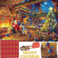 1 Set Advent Calendar Christmas Advent Calendar For Kids Cardboard Jigsaw Puzzle Advent Calendar Xmas Wall Decor for gift