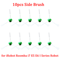 10ชิ้นแปรงด้านข้างสำหรับ IRobot Roomba I7 E5 E6 I ชุดเครื่องดูดฝุ่นหุ่นยนต์แปรงด้านข้างเปลี่ยนอุปกรณ์อะไหล่