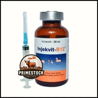 Injekvit-B12 20ml: Vitamin B12 Injeksi untuk Mengatasi Anemia pada Ternak + Spuit - Medion SPUIT 3 m