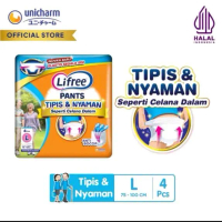 Lifree Pants Tipis & Nyaman Seperti Celana Dalam Anti Bocor Size L 75-100 CM 4 Pcs