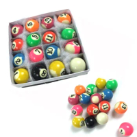 Promotion Colorful 25mm hard resin full set billiard balls for Children Pool Table 16pcs kids complete set of balls China
