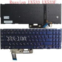Russian Backlit Laptop Keyboard For ASUS ZenBook 15 UX533 UX533F UX533FD UX533FN UX533FAC Blue Keycaps With Backlit RU Layout