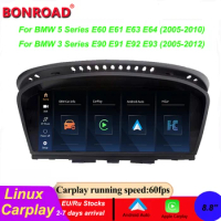 Bonroad 8.8'' Linux Wireless Apple CarPlay Android Auto Car Multimedia For BMW 5/3 E60/E61/E62/E63 E90/E91/E92/E93 CCC CIC
