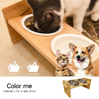 寵物碗架 寵物碗 寵物餐桌 寵物木碗架 加高寵物碗架 不鏽鋼碗 可調式寵物碗架【J046】Color me
