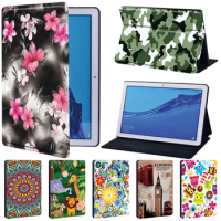 For Huawei MediaPad T3 8.0"/T3 10 9.6"/T5 10 10.1"/MediaPad M5 Lite 10.1"/M5 10.8" PU Leather Tablet Case Protective Cover