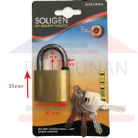 Promo Gembok Soligen Baja Hitam 40 mm Pendek GEMBOK ANTI MALING ANTI BOBOL Berkualitas