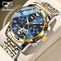 JSDUN 8942 Fashion Mechanical Watch Gift Stainless Steel Watchband Round-dial