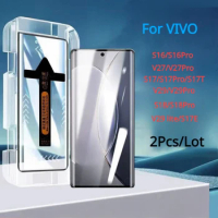 2Pcs Tempered Glass For Vivo V29 lite V27Pro Full Coverage Screen Protector For VIVO S16 S17 S18 Pro S17T S17E Quick sticker box
