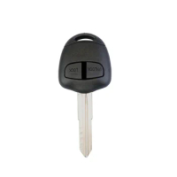 Hindley Replacement 2 BTNTransponder Car Key Remote Case Fob Cover Shell Blank With Groove on Right Blade for Mitsubishi Grandis
