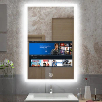 Factory Wholesale Smart Mirror Bathroom Anti Fog Bathroom Magic Mirror With Led Light Android WIFI Smart Bathroom Tv Mirror