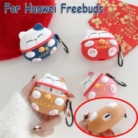 Cartoon Cover for Huawei Freebuds 5i Case Lucky Cat Silicone Earphone Case Freebuds 5 4i Freebuds Pro 2 3 Funda Protective Cover