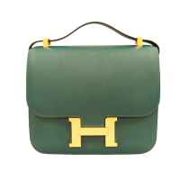 【二手名牌BRAND OFF】HERMES 愛馬仕【再降價】 竹子綠 Epsom皮革 CONSTANCE 24 肩背包 金扣