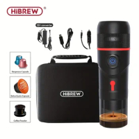 Brew Delicious Coffee On-the-Go with HiBREW Portable Coffee Machine - Compatible with Nespresso Dolce Pods &amp; Coffee Powder