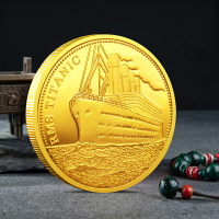 泰坦尼克號航線紀念章Titanic情侶創意禮品裝飾硬幣金幣ins風