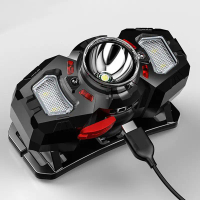 LED LED HEADLAMP Sensor Pintar Dual Light Sumber Headwear 10-15H Lampu Memancing