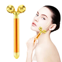 24K Gold Roller Massager Electric Beauty Bar Shaping Skin Tightening V Face Handheld 3D Roller Massager