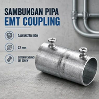 2Pcs Konektor Sekrup Set Baja Elektro-Galvanis untuk Sambungan Pipa EMT ke Kotak Sambungan 2PCS