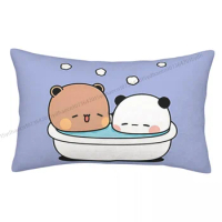 Bear And Panda Printed Pillow Case Bubu and Dudu Anime Backpack Coussin Covers Reusable Home Decor Pillowcase