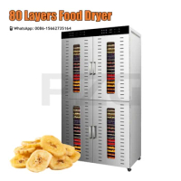 Industrial 100kg Food Dehydrator Dry Fruit Dryer Machine 80 Trays Dried Fruit Cabinet Food Dryer Celery Tomato Potato Dehydrator