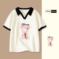 Áo Polo Cổ V Nữ, Áo Polo Unisex By PEABOO Mã BST 08 Chất Cotton Mềm Mát Form Rộng Cho Nam Nữ